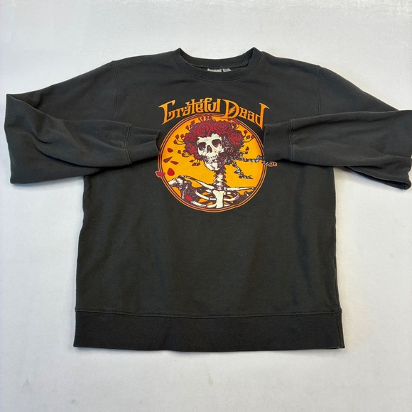 Grateful Dead Other - Grateful Dead Sweatshirt Mens Medium Black Bertha Skull Roses Graphic Pullover